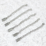 304ステンレスアジャスター　ネックレス延長チェーン　ステンレスシルバー５本セット　６cm　C-11-6