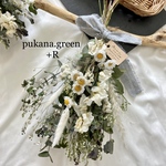 ドライフラワー スワッグ　スイートピー　ホワイトブーケ35cm