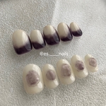 ニュアンスネイル／紫ネイル／パープルネイル／オフィスネイル／バイカラーネイル／ぷっくりネイル／くすみネイル／個性派ネイル／ネイルチップ