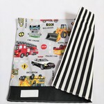 お名前タグつき ミニランチョンマット 20×25【 働く車／しましま】