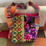 手織り生地×インド刺繍生地×ヴィンテージ生地の斜めがけバッグ