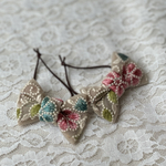 インド刺繍りぼんツインゴム　ピンク