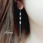 オーバル パールピアス　パールイヤリング　ロングピアス　ロックイヤリング　シンプルピアス　シンプルイヤリング
