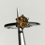 ✴︎簡易ソーティング付き Rare 5.7×5.5mm sphene silver ring 約0.65ct 大粒 希少石 グリーン スフェーンシルバーリング シルバー925  サイズ調整可能