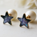 手描き★宇宙の景色と満月ピアス/イヤリング