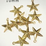 宇宙雑貨　両面立体星　ゴールド10mm10個セット　激安販売です。