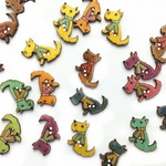 【新入荷！】犬*ウッドボタン*10個*直輸入*22×30ミリ