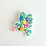 刺繍ブローチ 『flower pigeon 』A