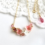 ビオラの花束ネックレス（ピンク）