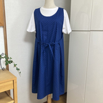 ☆インディゴプリントのエプロンワンピース