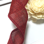 SALE☆リネンリボン 麻☆38mm×2M ボルドー赤