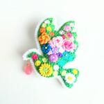 刺繍ブローチ 『FLOWER PIGEON 』a