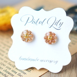 No.51995 お花 フラワー ボタニカル ゴールド シンプル 樹脂ピアス アレルギー対応 made by PISTOL LILY