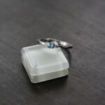 天然ブルージルコン　サイドCZリング　SILVER925
