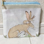 新作 親子うさぎ柄ミニポーチ
