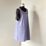 セルビッチシャンブレー（ブルー系）　サイドスリット・プルオーバーエプロンドレス　88   