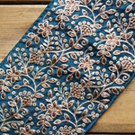 70㎝カット済【インド刺繍リボン】シルク　刺繍　リボン　りぼん   【ブルーカナール】
