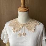 レース糸のパイナップル編み付け襟