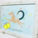 ファーストカットアート　赤ちゃんの髪の毛　ファーストカット　赤ちゃんの筆　命名書　筆文字　書道　書道アート　パステルアート