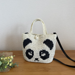 パンダの2way かごバック🐼　Mサイズ　　　　　　　　　ポシェット　サコッシュ