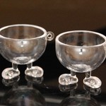 ミニチュアグラス♪足付きエッグスタンド/4個