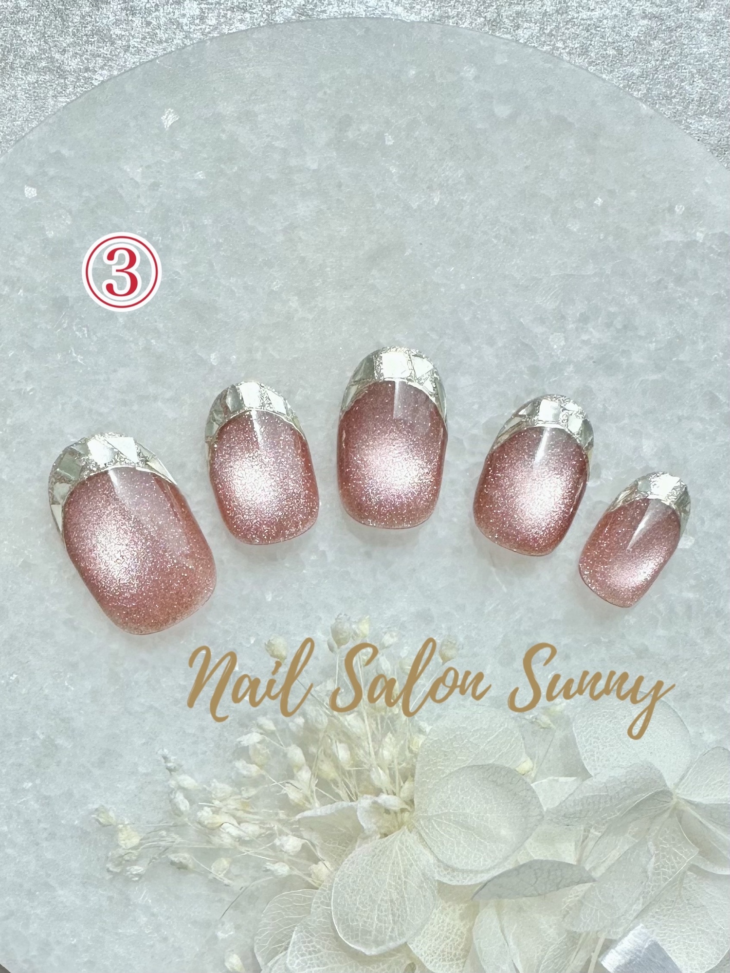 22. 選べるカラー?ガラスフレンチ&マグネットネイルチップ - Nail 