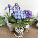 鉢植えになる紫陽花ブローチ（アーリーブルー）送料無料♪
