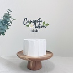 ケーキトッパー　Congratulation　花