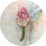 K様専用ページ　Lotus ビーズ刺繍ブローチ