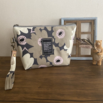 大きめ保冷ポーチ　北欧suuri kukka  ブルーグレー