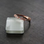 ブラウンダイヤモンド　クロス4爪CZレースリング　SILVER925　PG
