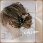 【再販】ビーズ 刺繍  ⟡.·  hair accessory  ヘアクリップ   ◆  マットgreen × natural wood