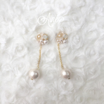 Aine♡Pearl flowers pierce〜white〜