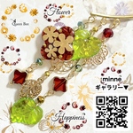 冒険のイヤーフック【幸福の花・レッド】★コラボ作品★