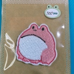 カエルのアイロンワッペン　ピンク