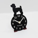 【ラッピング無料】【名入れ無料】トイプードル置時計 黒Sサイズ　母の日　記念日　誕生日　お祝いなどに最適