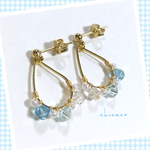 SALE♥SWAROVSKIのしずくピアス／イヤリング ブルーカラー