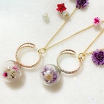 再販🌹送料無料🌹シンプルガラスドームペンダント🌹涼しげな白&淡いピンク