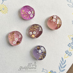 ＊Pink wild flowers　 5個セット　ピアス/イヤリング＊（金具選択可）