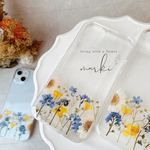 忘れな草の花畑　押し花ケース