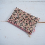 ◆Special Price◆★One side all skeleton pouch　  リバティ　チャイブ　スモーキーピンク　17×10.5cm　◆ペンケース　通帳ポーチに