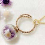 送料無料🌹シンプルガラスドームリングペンダント🌹淡い紫陽花色