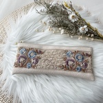 インド刺繍リボンのフェイクレザーペンケース