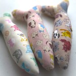 チャリティ【またたび入り】ミニけりぐるみ　猫柄ピンク系３個セット　✿飼い主のいない猫達にに幸せを✿