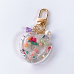 Heart shaker keychain (flower-mix)