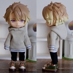 サンドベージュ　パーカーとパンツのセット（ねんどろいどどーるオビツ11ボディ共有サイズ）