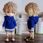 ロイヤルブルー　パーカーとパンツのセット（ねんどろいどどーるオビツ11ボディ共有サイズ）