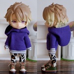 紫色　パーカーとパンツのセット（ねんどろいどどーるオビツ11ボディ共有サイズ）