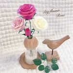 クレイフラワー　Rose  ピンクローズ