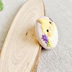 刺繍ブローチ【小鳥と花】